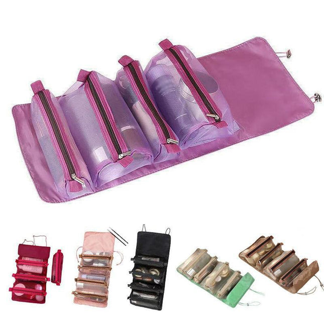 Cosmetic Bag Drawstring Makeup Case Storage Roll Bag Portable Carry Box Travel - Aimall