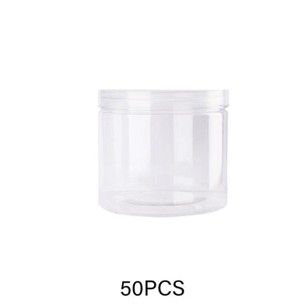 Wide Mouth Plastic Food Bottles 50pcs Transparent Sealed Storage Tanks Container
