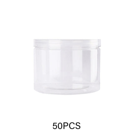 Wide Mouth Plastic Food Bottles 50pcs Transparent Sealed Storage Tanks Container