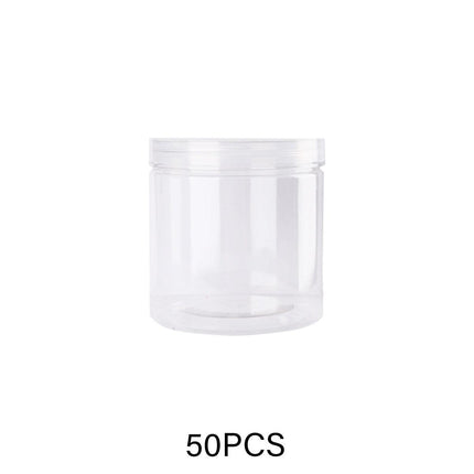 Wide Mouth Plastic Food Bottles 50pcs Transparent Sealed Storage Tanks Container