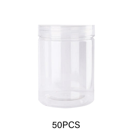 Wide Mouth Plastic Food Bottles 50pcs Transparent Sealed Storage Tanks Container