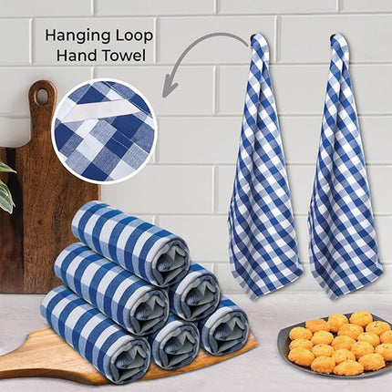6PCS Checkered Kitchen Towels Dishwashing Cloths Cleaning Cloth Set for Home Use