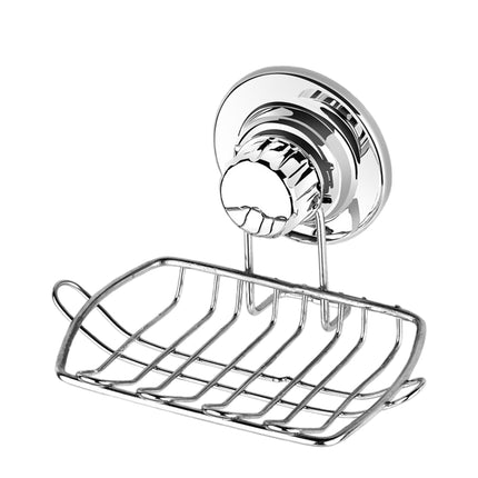 Stainless Steel Soap Dish Rack Suction Cup Silver Wall Mounted Bathroom Storage