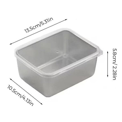 6pcs Stainless Steel Food Storage Box Refrigerator Crisper Rectangle Container