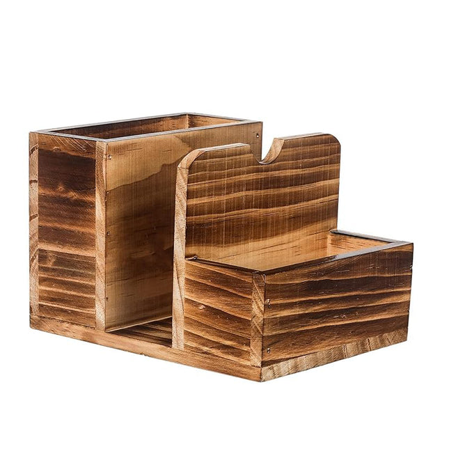 Wooden Spice Storage Box Desktop Organiser Rack Kitchen Countertop Container