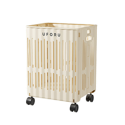 Large Folding Laundry Basket With Wheels Portable Clothes Storage Bin Organizer