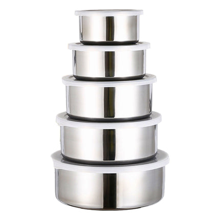 5PCS Food Storage Bowls Round Kitchen Containers with Lids for Fridge Pantry Use