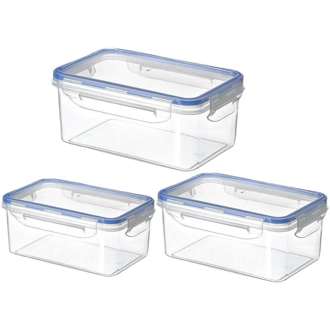 3PCS Clear Airtight Food Storage Containers Refrigerator Freezer Pantry Box