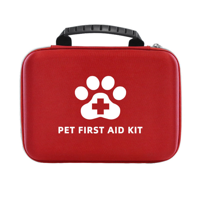 Pet First Aid Kit Emergency Wound Care Set Red Portable Bag for Dogs and Cats