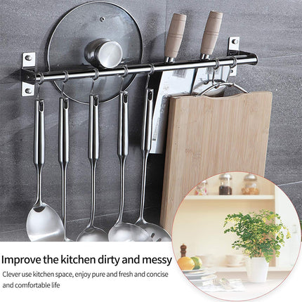 Stainless Steel Kitchen Utensil Storage Rack Organiser Lid Holder Wall Mount