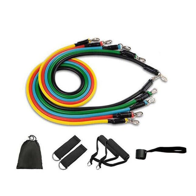 11Pcs Yoga Home Gym Fitness Latex Resistance Bands Set
