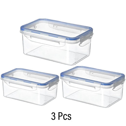 3PCS Clear Airtight Food Storage Containers Refrigerator Freezer Pantry Box