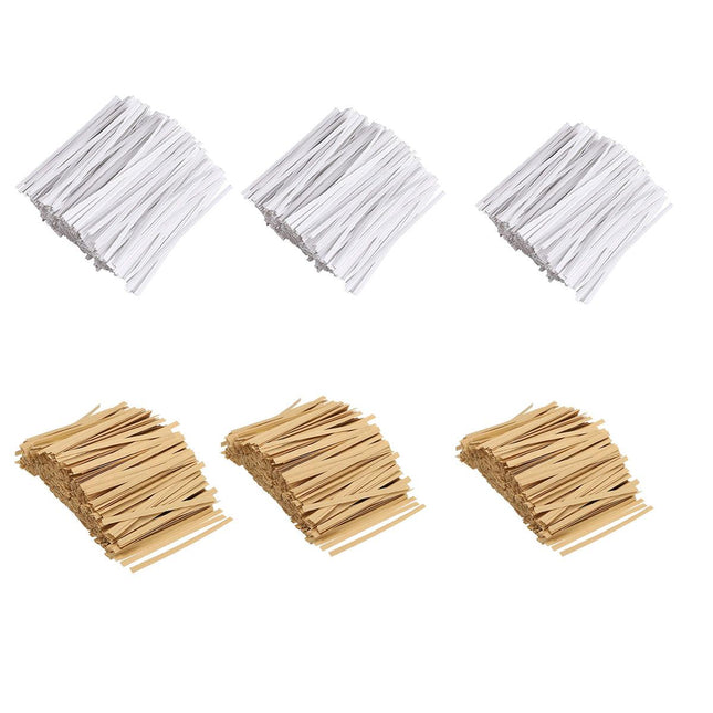 1000pcs Paper Tie Tape Wire 8/10/15cm for Baking Packing Bag Sealing Supplies
