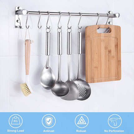 Stainless Steel Kitchen Utensil Storage Rack Organiser Lid Holder Wall Mount