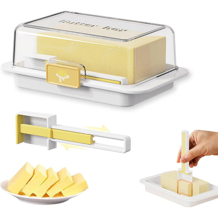 Butter Cheese Storage Box Kitchen Container with Lid Plastic Fridge Organizer
