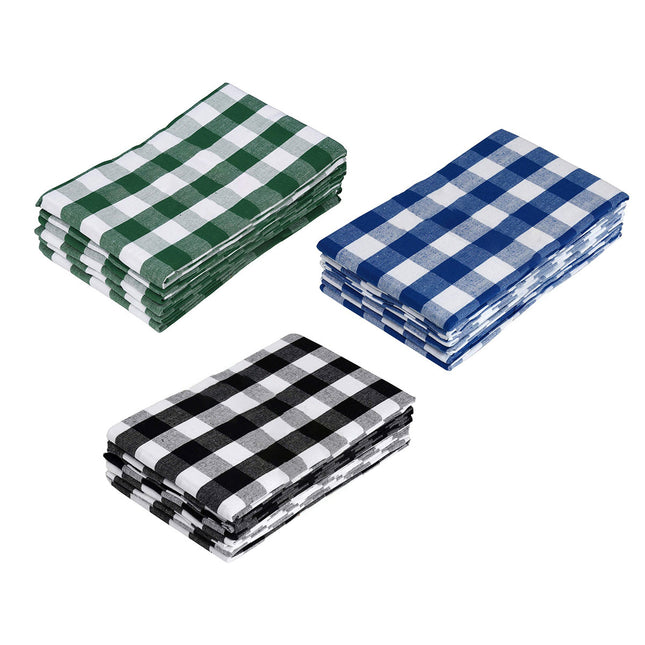 6PCS Checkered Kitchen Towels Dishwashing Cloths Cleaning Cloth Set for Home Use