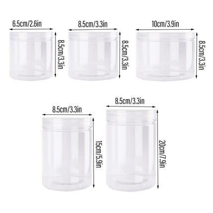 Wide Mouth Plastic Food Bottles 50pcs Transparent Sealed Storage Tanks Container