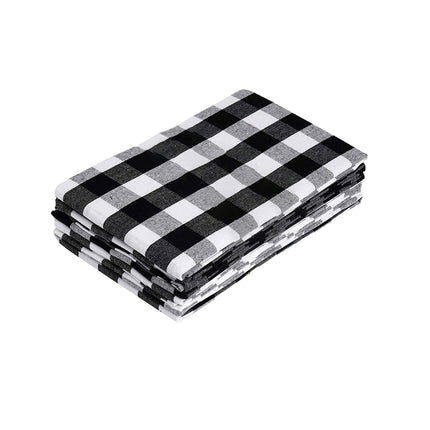 6PCS Checkered Kitchen Towels Dishwashing Cloths Cleaning Cloth Set for Home Use