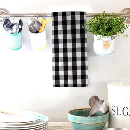 6PCS Checkered Kitchen Towels Dishwashing Cloths Cleaning Cloth Set for Home Use