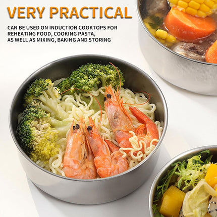 5PCS Food Storage Bowls Round Kitchen Containers with Lids for Fridge Pantry Use