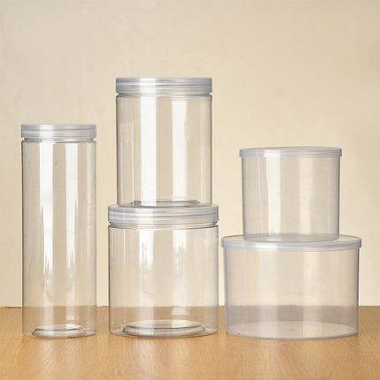 Wide Mouth Plastic Food Bottles 50pcs Transparent Sealed Storage Tanks Container