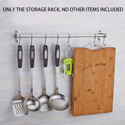 Stainless Steel Kitchen Utensil Storage Rack Organiser Lid Holder Wall Mount
