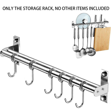 Stainless Steel Kitchen Utensil Storage Rack Organiser Lid Holder Wall Mount