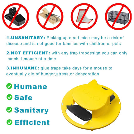 Flip Lid Bucket Rat Trap with Ramp Auto Reset Reusable Mouse Catcher No Bucket