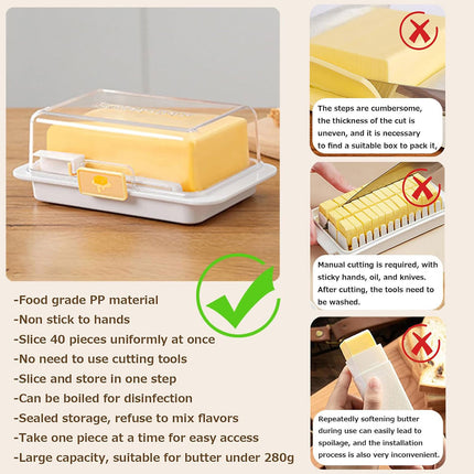 Butter Cheese Storage Box Kitchen Container with Lid Plastic Fridge Organizer