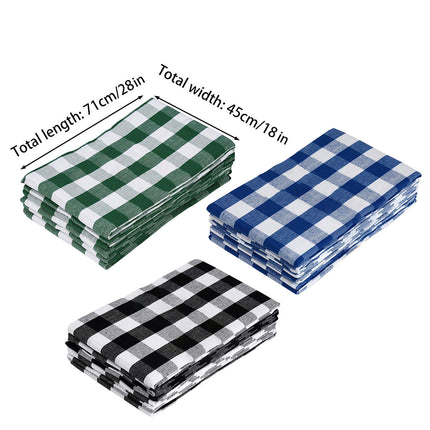 6PCS Checkered Kitchen Towels Dishwashing Cloths Cleaning Cloth Set for Home Use