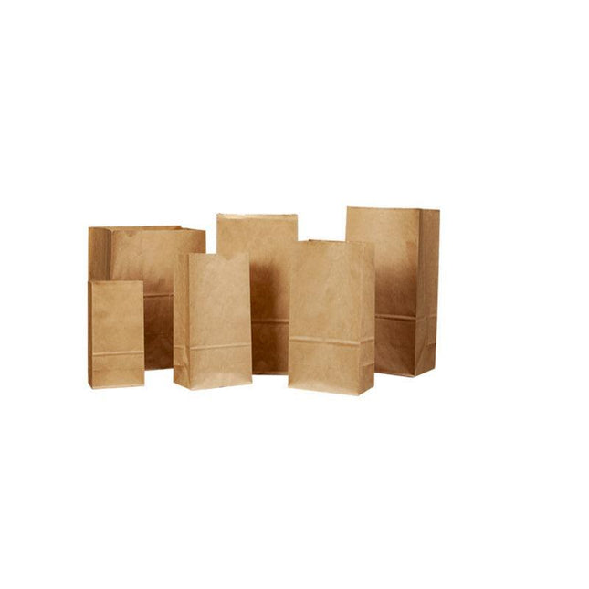 Brown Kraft Paper Bags Take Away Food Lolly Grocery Buffet Craft Gift Market Bag - Aimall