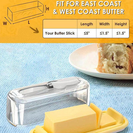 Square Butter Box with Knife Cheese Storage Container Cutting Tray for Kitchen