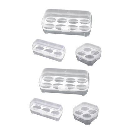 6PCS Portable Egg Storage Box Shockproof Sealed Plastic With Lid Camping Box