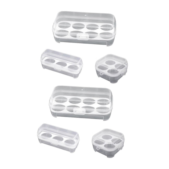 6PCS Portable Egg Storage Box Shockproof Sealed Plastic With Lid Camping Box