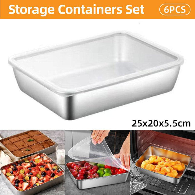 6pcs Food Storage Containers with Lids Kitchen Organizer Fresh Box Set BPA-Free
