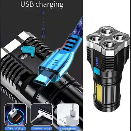 Super Bright Torch Led Flashlight USB Rechargeable Tactical Light