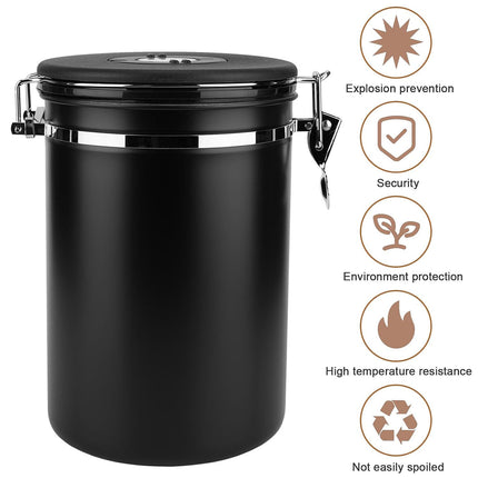 Coffee Powder Sealed Jar Airtight Storage Container for Kitchen Tea Sugar Beans