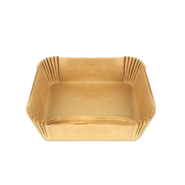 50-200PCS Disposable Square Air Fryer Paper Liner Non-Stick Baking Paper Wood Colour - Aimall