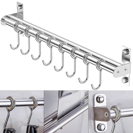 Stainless Steel Kitchen Utensil Storage Rack Organiser Lid Holder Wall Mount