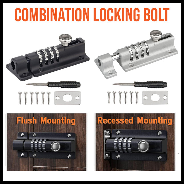 Waterproof Cipher Door Lock Heavy Duty Bolt Outdoor Security Anti Theft Catch