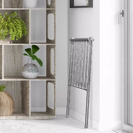 Folding Clothes Drying Rack Indoor Floor Standing Hanger Laundry Pole Airer Home