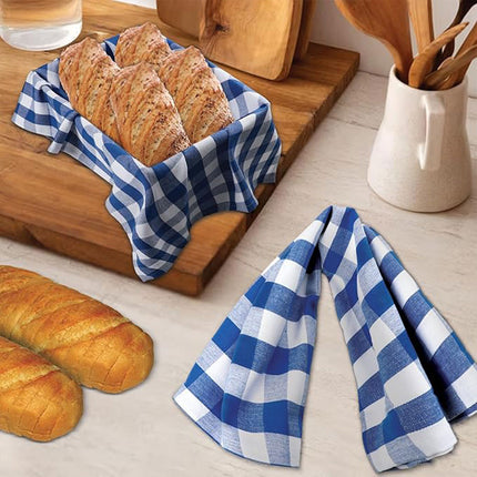 6PCS Checkered Kitchen Towels Dishwashing Cloths Cleaning Cloth Set for Home Use