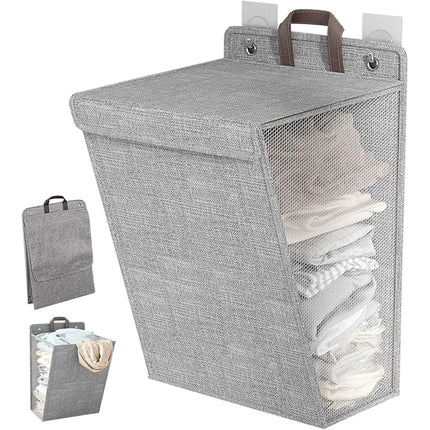 Foldable Laundry Basket Wall Mounted Clothes Storage Basket Household Organizer