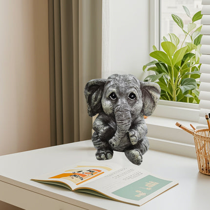 Elephant Grey Ornament Simulated Animal Resin Handicraft Courtyard Decoration