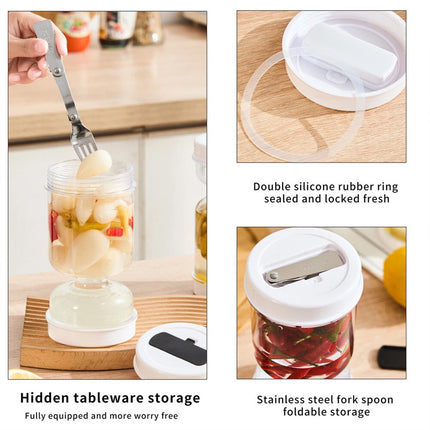 Dry Wet Separation Pickle Jar Airtight Kitchen Preservation Storage Container