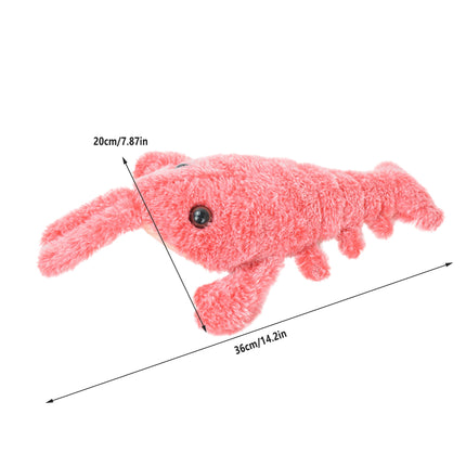 Electric Simulation Lobster Jumping Toy USB Charging Funny Plush Toy Dog Cat Toy