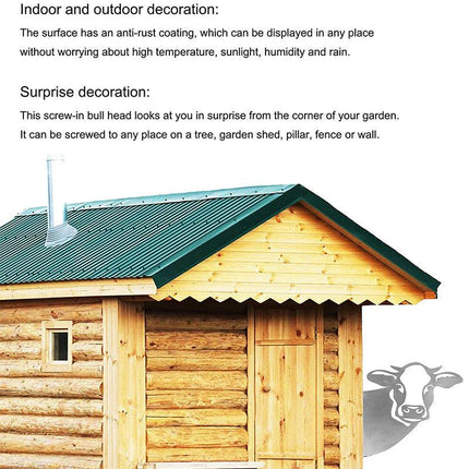 1X Art Hanging Metal Peeping Cow Ornaments Garden Adornment Home Decor