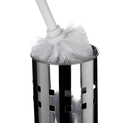 2PCS Toilet Brush Set Stainless Steel Long Handle Soft Bristles Bathroom Cleaner