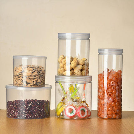 Wide Mouth Plastic Food Bottles 50pcs Transparent Sealed Storage Tanks Container