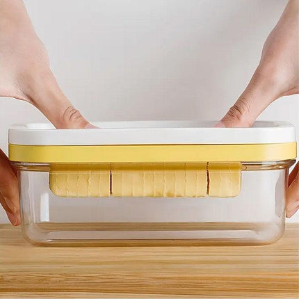 Rectangular Butter Box Storage Container Cheese Cutter Kitchen Organizer Lid